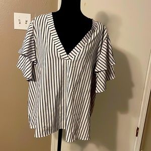 White and black blouse